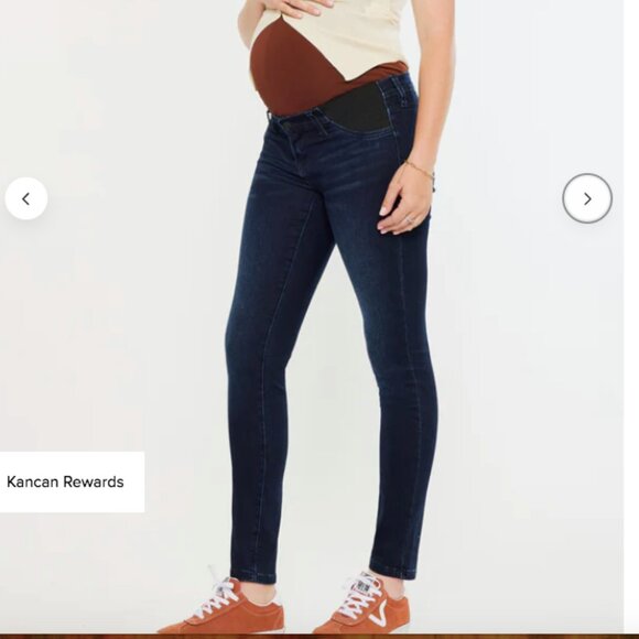KanCan Debbie Stretch Waist Maternity Skinny Jeans Dark Wash, Sz 28 - Picture 2 of 11